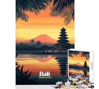 Rompecabezas de 1000 Piezas para Adolescentes diseño de Templo de Bali al Atardecer Juguete Educativo cumpleaños y Navidad tamaño 38x26cm