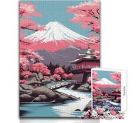 Rompecabezas de 1000 Piezas para Adolescentes, diseño de templos japoneses, Lavado de Tinta, Acogedor, Relajante, para Interiores, Tiempo Libre, Juguete de Corte de precisión avanzado, tamaño 38x26cm