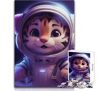 Rompecabezas de 1000 Piezas para Adolescentes, diseño de Tigre Espacial, Juegos educativos, Divertidos y Divertidos, Obras de Arte, Regalo, tamaño 38x52cm