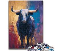 Rompecabezas de 1000 Piezas para Adolescentes, diseño de Toro, Pintura al óleo, Juguete Intelectual para decoración del hogar, para Mayores de 14 años, 50x75cm