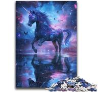 Rompecabezas de 1000 Piezas para Adolescentes, diseño de Unicornio del Universo, Juego de Preguntas y respuestas, decoración de Pared, cumpleaños y Navidad (75x50cm)