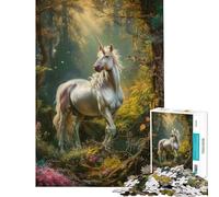 Rompecabezas de 1000 Piezas para Adolescentes diseño de Unicornio Estilo renacentista Juego práctico y desafiante para Adultos Toda la Familia (tamaño 50x75cm)