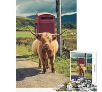 Rompecabezas de 1000 Piezas para Adolescentes diseño de Vaca de Las Tierras Altas de la Isla de Mull Juguete para decoración de Pared Regalo para Mujeres y Hombres Juego Educativo para fomentar