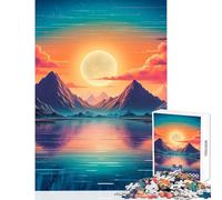 Rompecabezas de 1000 Piezas para Adolescentes diseño de Vaporwave Sunset antiestrés cumpleaños para Juegos educativos Actividades Divertidas en casa tamaño 38x52cm