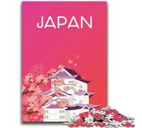 Rompecabezas de 1000 Piezas para Adolescentes, diseño de Viaje japonés, Color Rosa Regalos de Amigo Secreto para Mayores de 14 años (26x38cm)