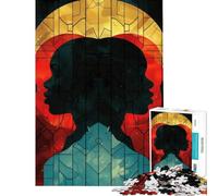 Rompecabezas de 1000 Piezas para Adolescentes diseño de vidrieras artísticas de Doble Perfil un Reto para completar Juegos educativos y relajantes para niños de 14 años en adelante (50x75cm)