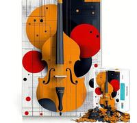 Rompecabezas de 1000 Piezas para Adolescentes,diseño de Violonchelo,Arte Abstracto,Corte Limpio,Rompecabezas de lógica,Juego de Ocio,Regalo de cumpleaños (38x26cm)