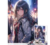 Rompecabezas de 1000 Piezas para Adolescentes diseño de Waifu bajo la Lluvia Juego Educativo colección de Artistas Bellas Artes tamaño 38x52cm