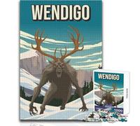 Rompecabezas de 1000 Piezas para Adolescentes,diseño de Wendigo Cryptid Monster,impresión artística de Viaje,Juguete,Juego Intelectual,Divertido y humorístico,Obra de Arte,Regalo,tamaño 38x26cm