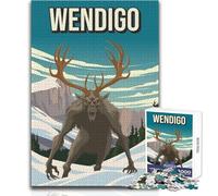 Rompecabezas de 1000 Piezas para Adolescentes, diseño de Wendigo Cryptid Monster Travel Art Print, Juegos educativos, Juguete Educativo de Corte de precisión, tamaño 38x52cm