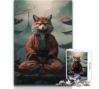 Rompecabezas de 1000 Piezas para Adolescentes, diseño de Zorro meditando, Ideal para Momentos de Relax, Troquelado de precisión Fina, tamaño 50x75cm