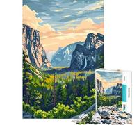Rompecabezas de 1000 Piezas para Adolescentes diseño del Bosque de Yosemite Arte Natural Juego Educativo desafío Juguete Juego Familiar Divertido y con Humor Regalo de cumpleaños (tamaño 50x75cm)