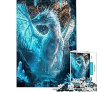 Rompecabezas de 1000 Piezas para Adolescentes diseño del Dragón de Hielo Eterno Juego Familiar para Adultos desafío difícil de completar (tamaño 50x75cm)