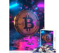 Rompecabezas de 1000 Piezas para Adolescentes diseño estético de Bitcoin y criptomonedas Juegos educativos descompresión Intelectual tamaño 50x75cm