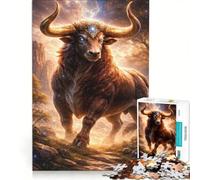 Rompecabezas de 1000 Piezas para Adolescentes diseño Estrellado del Signo Zodiacal Tauro decoración de Pared de Juguete Divertido y con Humor Regalo de cumpleaños 50x75cm