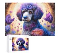 Rompecabezas de 1000 piezas para adolescentes, diseño floral, fantasía, caniche, juegos de relajación, desafío difícil, regalos únicos para cumpleaños y Navidad, 1000 unidades