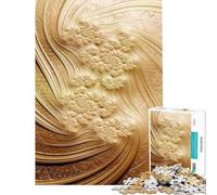 Rompecabezas de 1000 Piezas para Adolescentes diseño Fractal Dorado Rompecabezas para Adultos Juego de ingenio desafío difícil Regalos para Amigos y Familiares (tamaño 38x52cm)
