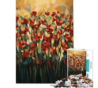 Rompecabezas de 1000 Piezas para Adolescentes Diseño geométrico Original de Campo de Amapolas Juego desafiante Juguetes educativos Una Obra de Arte Excelentes Regalos y Juguetes (tamaño 75x50cm)