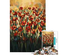 Rompecabezas de 1000 Piezas para Adolescentes diseño geométrico Original de Campo de Amapolas Juguetes educativos Juego de ingenio para Toda la Familia Regalo de cumpleaños (tamaño 38x52cm)