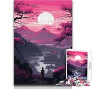 Rompecabezas de 1000 Piezas para Adolescentes, diseño japonés de Naturaleza Zen con píxeles, Juego de desafío único, Divertido y Divertido, Regalo de cumpleaños, tamaño 38x52cm