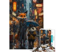 Rompecabezas de 1000 Piezas para Adolescentes diseño Neon Rain Ideal para Relajarse analizar y desarrollar la lógica cumpleaños (tamaño 38x52cm)
