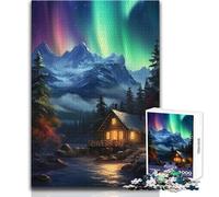 Rompecabezas de 1000 Piezas para Adolescentes, diseño nórdico de Aurora, Ideal para Momentos de Relax, Troquelado de precisión Fina, tamaño 38x26cm