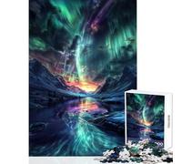 Rompecabezas de 1000 Piezas para Adolescentes diseño nórdico de la Aurora Boreal decoración de Pared Regalo de cumpleaños Juego Educativo Actividades Divertidas en casa tamaño 38x52cm