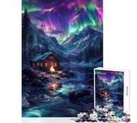 Rompecabezas de 1000 Piezas para Adolescentes diseño nórdico de la Aurora Boreal Juguetes de Bricolaje Regalos para Mujeres y Hombres Juego práctico colección de Artistas Bellas Artes tamaño 38x26cm