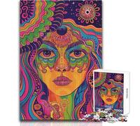 Rompecabezas de 1000 Piezas para Adolescentes, diseño psicodélico de Chica Ondulada, Juego para Mejorar la Memoria, Regalo para cumpleaños, tamaño 50x75cm