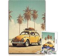 Rompecabezas de 1000 Piezas para Adolescentes, diseño Retro de Escarabajo en la Playa, Juguetes educativos, Obras de Arte Divertidas y Divertidas, Regalo, tamaño 38x26cm