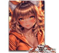 Rompecabezas de 1000 Piezas para Adolescentes, diseño Vibrante y único, de Anime Fox Girl, Experiencia Relajante y desafiante, 50x75cm