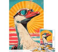 Rompecabezas de 1000 Piezas para Adolescentes diseño Vintage de Ganso al Atardecer Juguete Educativo Gran Regalo y Juego Divertido Entrena tu Cerebro y Tus Manos tamaño 38x52cm