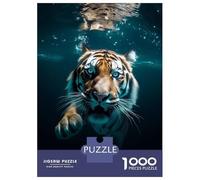 Rompecabezas De 1000 Piezas para Adolescentes Diving Tiger in Blue Water Rompecabezas para Adultos Juegos De Relajación Ensamblaje De Patrones Diversión En Casa Actividades, 70x50cm/1000pcs