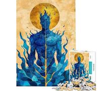 Rompecabezas de 1000 Piezas para Adolescentes Djinn de Llama Azul Arte del Desierto Rompecabezas para Adolescentes Juguetes DIY Tiempo Libre en casa interacción Entre Padres e Hijos (tamaño 38x52cm)