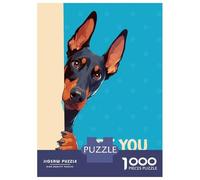 Rompecabezas De 1000 Piezas para Adolescentes Doberman Peeking Are You Poopoing Rompecabezas para Adultos Juguetes Antiestrés Decoración del Hogar Gran Regalo para Jugar 52x38cm/1000pcs