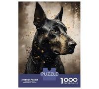 Rompecabezas De 1000 Piezas para Adolescentes Doberman Pinscher Dog Rompecabezas para Adultos Juego Familiar Decoración del Hogar Cumpleaños Y Navidad 52x38cm/1000pcs