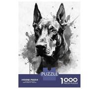 Rompecabezas De 1000 Piezas para Adolescentes Doberman Pinscher Portrait Rompecabezas para Adultos Juegos Relajantes Mejora La Memoria Ayuda A Ejercitar El Cerebro 70x50cm/1000pcs