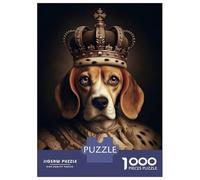 Rompecabezas De 1000 Piezas para Adolescentes Dog As A King Rompecabezas para Adultos Juegos Relajantes Vacaciones En Casa Matar El Tiempo 52x38cm/1000pcs