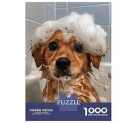 Rompecabezas De 1000 Piezas para Adolescentes Dog Bath Time Rompecabezas para Adultos Juegos Relajantes Decoración Interacción Entre Padres E Hijos 70x50cm/1000pcs