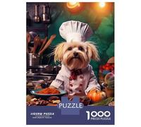 Rompecabezas De 1000 Piezas para Adolescentes Dog Chef Funny Rompecabezas para Adultos Juguete Decoración De Pared Desafío Difícil Desafiante De Completar 52x38cm/1000pcs