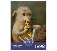 Rompecabezas De 1000 Piezas para Adolescentes Dog Eating Pizza Rompecabezas para Adultos Juego De Ingenio Análisis Y Lógica Actividades Divertidas En Casa, 70x50cm/1000pcs