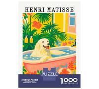Rompecabezas De 1000 Piezas para Adolescentes Dog in Bathtub Henri Matisse Style Rompecabezas para Adultos Juego Familiar Decoración del Hogar Regalos para Reducir El Estrés 70x50cm/1000pcs