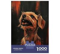 Rompecabezas De 1000 Piezas para Adolescentes Dog Portrait with Red Strokes Rompecabezas Juguetes DIY Pero Divertidos Y Humorísticos Cumpleaños Y Navidad 38x26cm/1000pcs