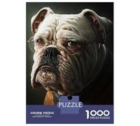 Rompecabezas De 1000 Piezas para Adolescentes Dog Wearing Glasses Rompecabezas para Adultos Juegos De Relajación Corte De Precisión Regalos para Reducir El Estrés 38x26cm/1000pcs