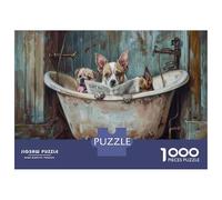 Rompecabezas De 1000 Piezas para Adolescentes Dogs in The Bathtub Rompecabezas para Adultos Juego Práctico Carrera De Velocidad De Manos Regalos Y Cumpleaños Únicos 52x38cm/1000pcs