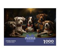 Rompecabezas De 1000 Piezas para Adolescentes Dogs Playing Poker Art Print Rompecabezas para Adultos Juegos Relajantes Regalos para Mujeres 38x26cm/1000pcs