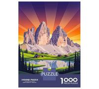 Rompecabezas De 1000 Piezas para Adolescentes Dolomites Italy Vintage Rompecabezas para Adultos Juego Familiar Decoración del Hogar Regalos para Reducir El Estrés 70x50cm/1000pcs