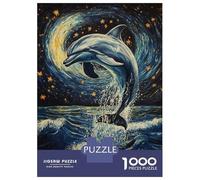 Rompecabezas De 1000 Piezas para Adolescentes Dolphin in Starry Night Rompecabezas para Adultos Juegos Relajantes Ensamblaje De Patrones Regalos De Cumpleaños Y Únicos 70x50cm/1000pcs