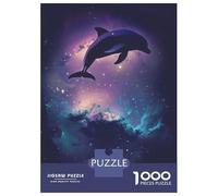 Rompecabezas De 1000 Piezas para Adolescentes Dolphin Silhouette Galaxy Rompecabezas para Adultos Juegos De Relajación Desafío Difícil Desafío Educativo 52x38cm/1000pcs