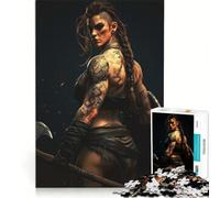 Rompecabezas de 1000 Piezas para Adolescentes Doncella escudera vikinga Juegos educativos Regalo de cumpleaños colección de Artistas Bellas Artes 38x52cm